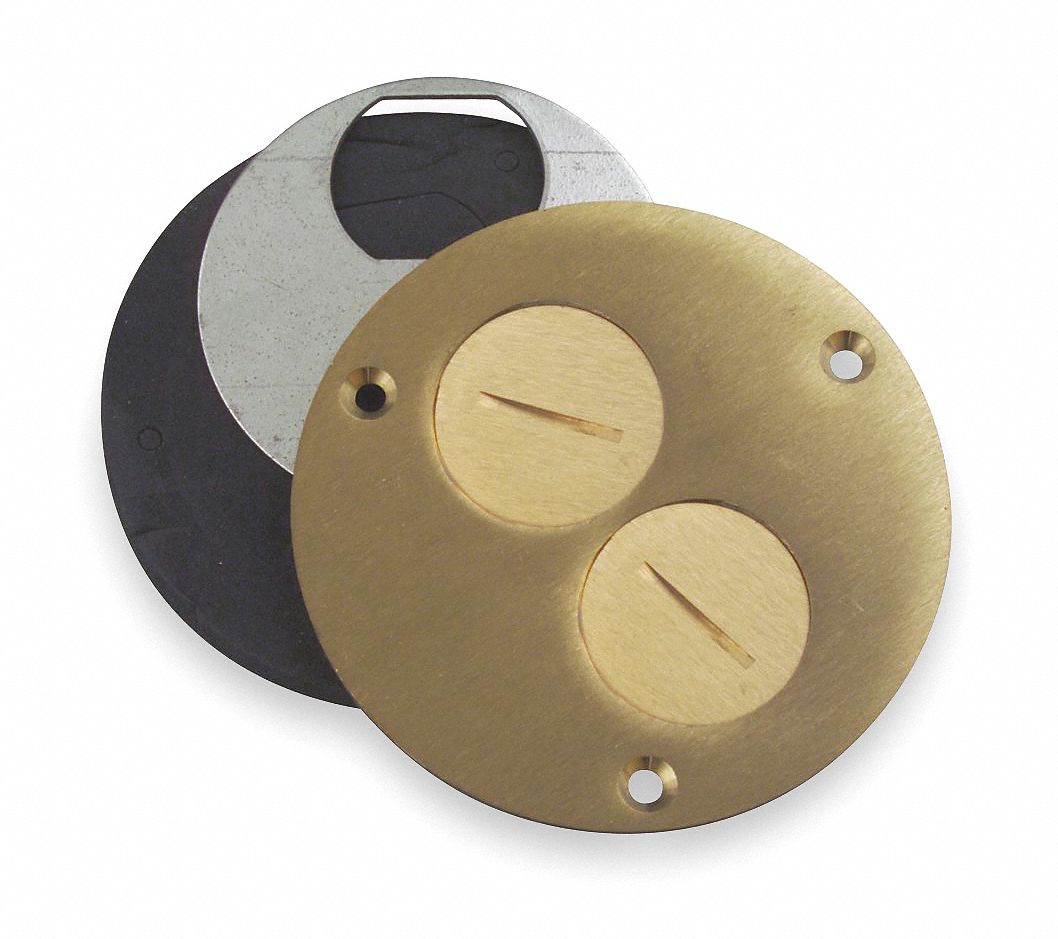 Floor Box Cover Plate, With Plugs