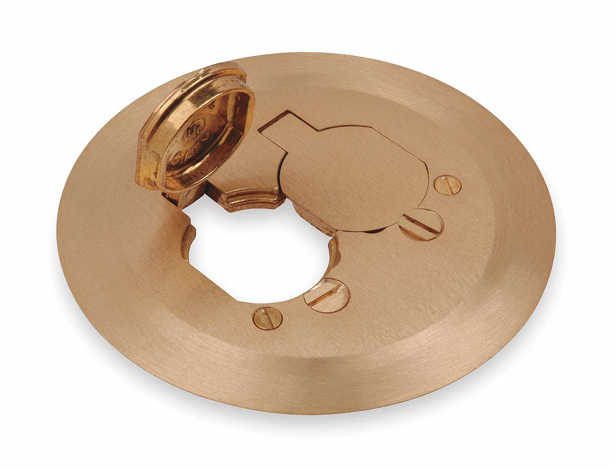 Floor Box Cover And Carpet Plate, Brass