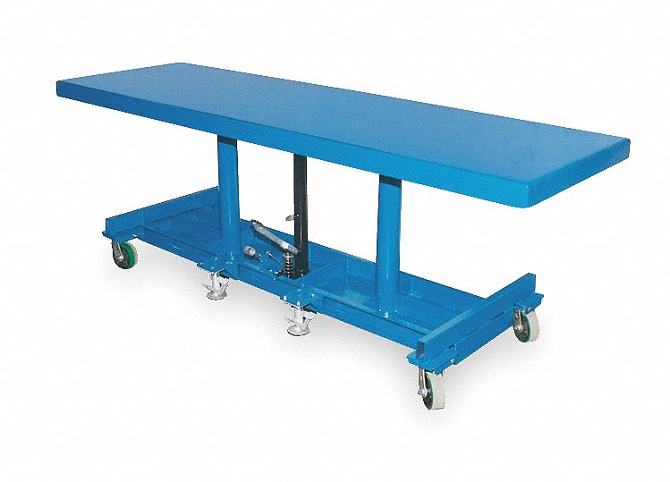 Hydraulic Lift Cart, Long Deck, 60 x 30 In