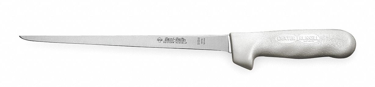 Fillet Knife, Narrow, 9 In, Poly, White