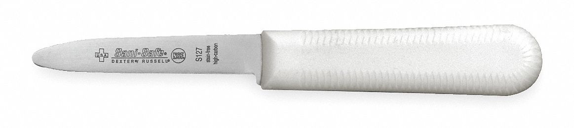 Clam Knife, 3 In, Poly, White