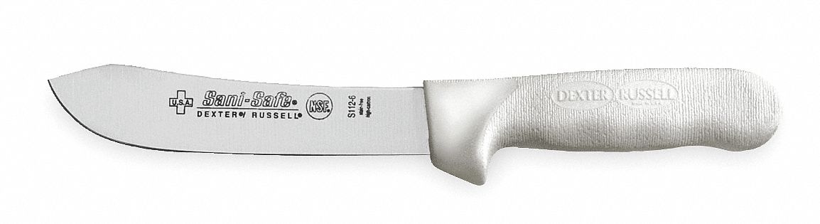 Butcher Knife, 6 In, Poly, White