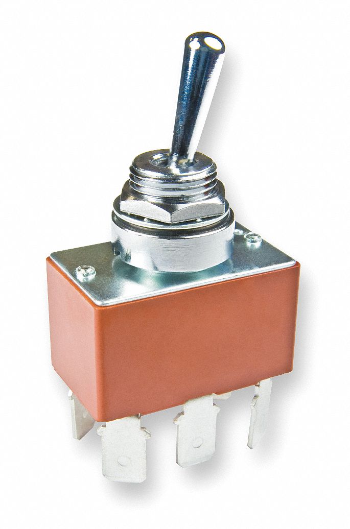 Toggle Switch, DPDT, 6 Conn., On/On