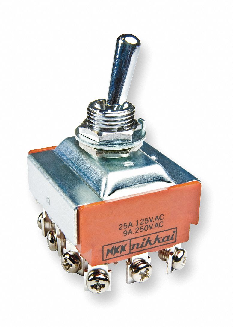 Toggle Switch, 4PDT, 12 Conn., On/Off/On