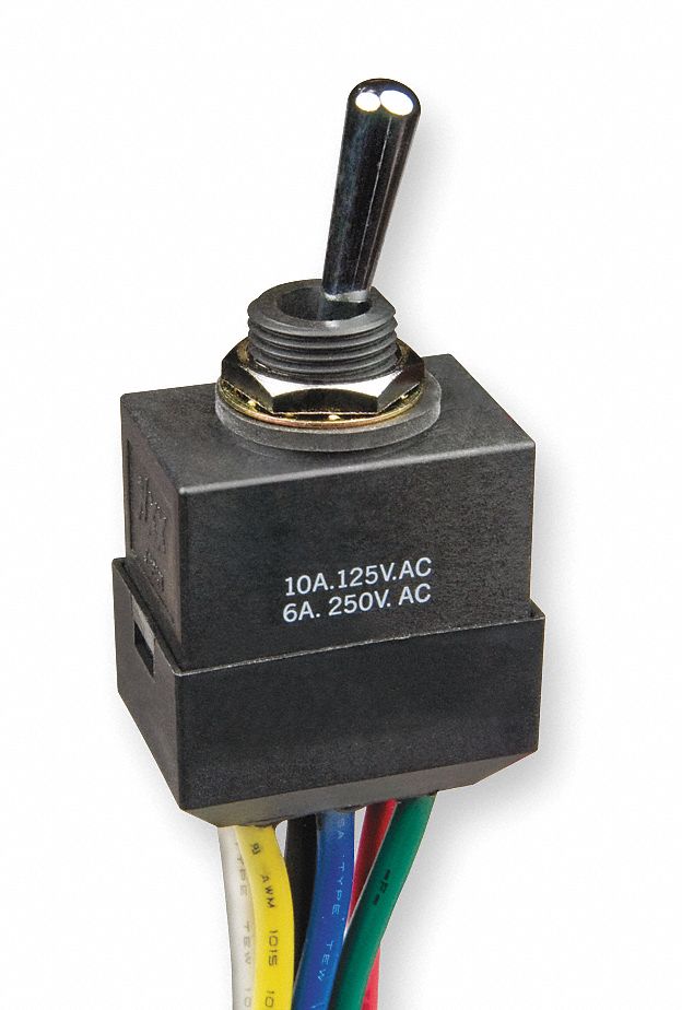 Toggle Switch, DPDT, 6 Conn., On/Off/On