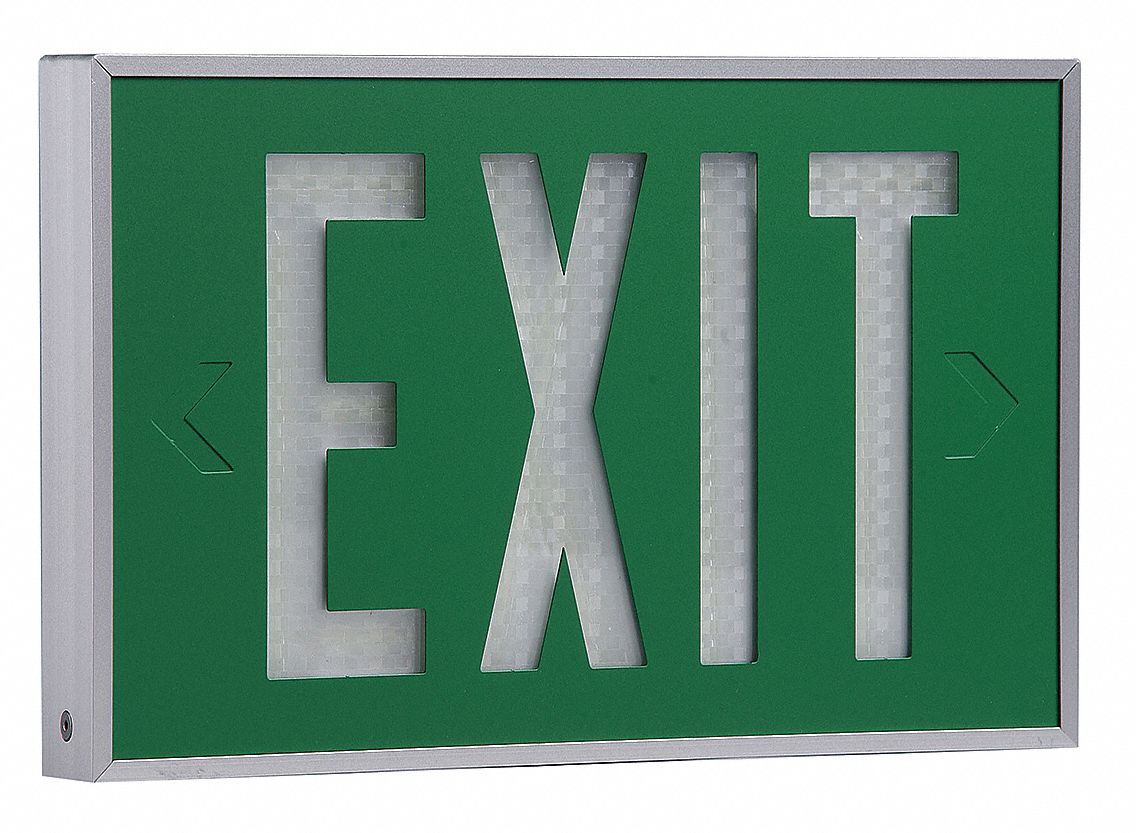 Self-Luminous Exit Sign, 10 yr., 2 Face