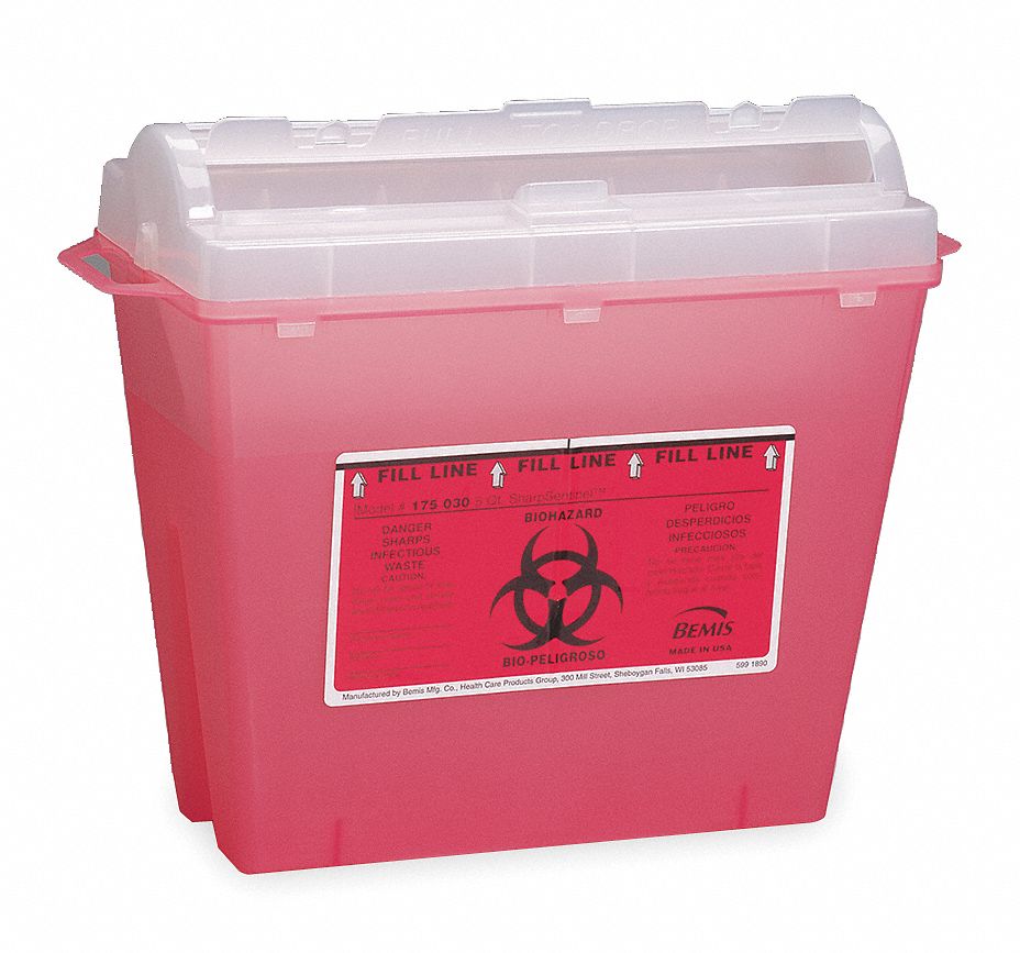 Sharps Container, 1-1/4 Gal., Rotor Lid