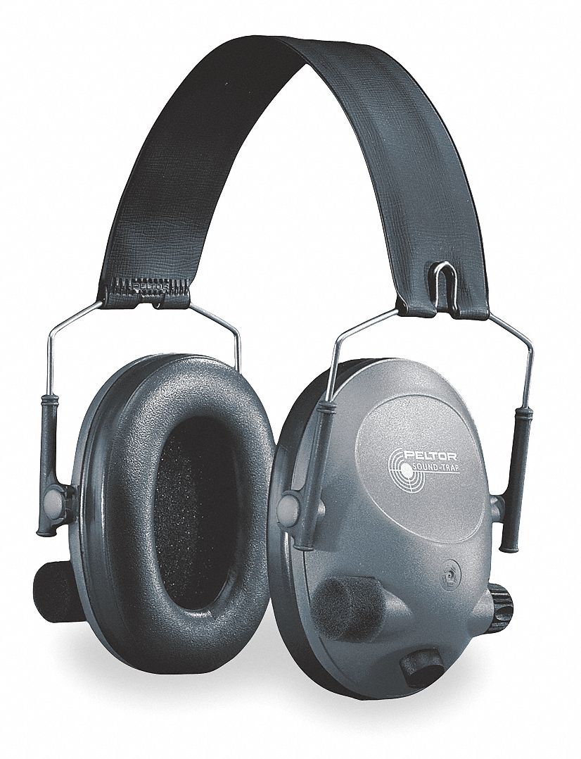Electronic Ear Muff, 19dB, Over-the-H, Gra