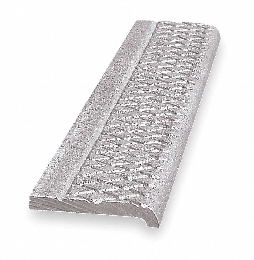 Safety Stair Nosing, Gray, Alum, 4 ft. W