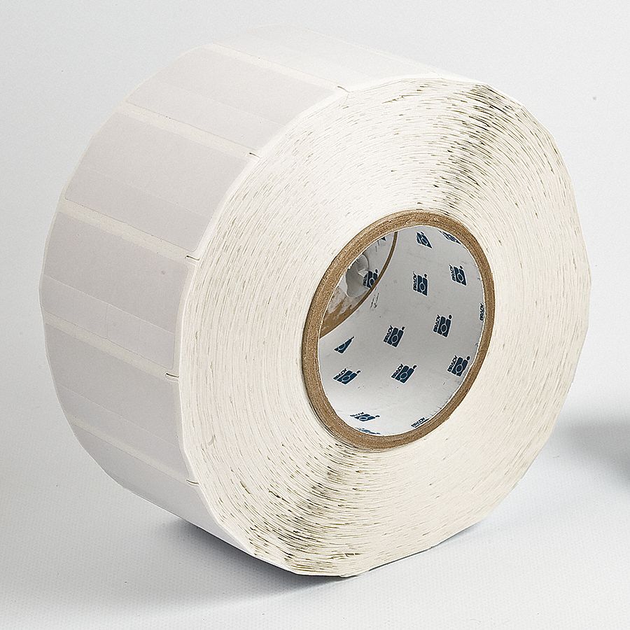 Label, 4/5 In. W, White/Translucent, Vinyl