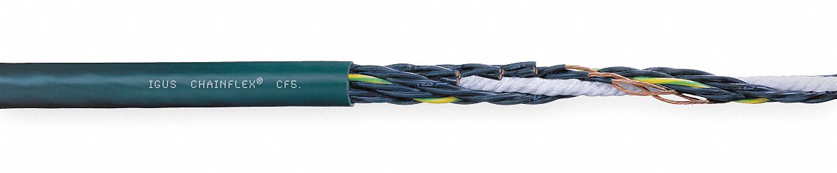 Control Cable, Flexing, 18/7, Green, 25 Ft