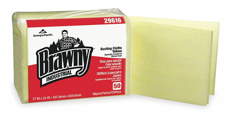 Dusting Cloth, Disposable, Ylw, Pk200
