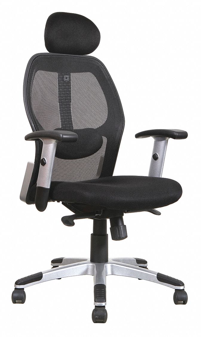 Midback Mesh Chair w/Headrest, Blk