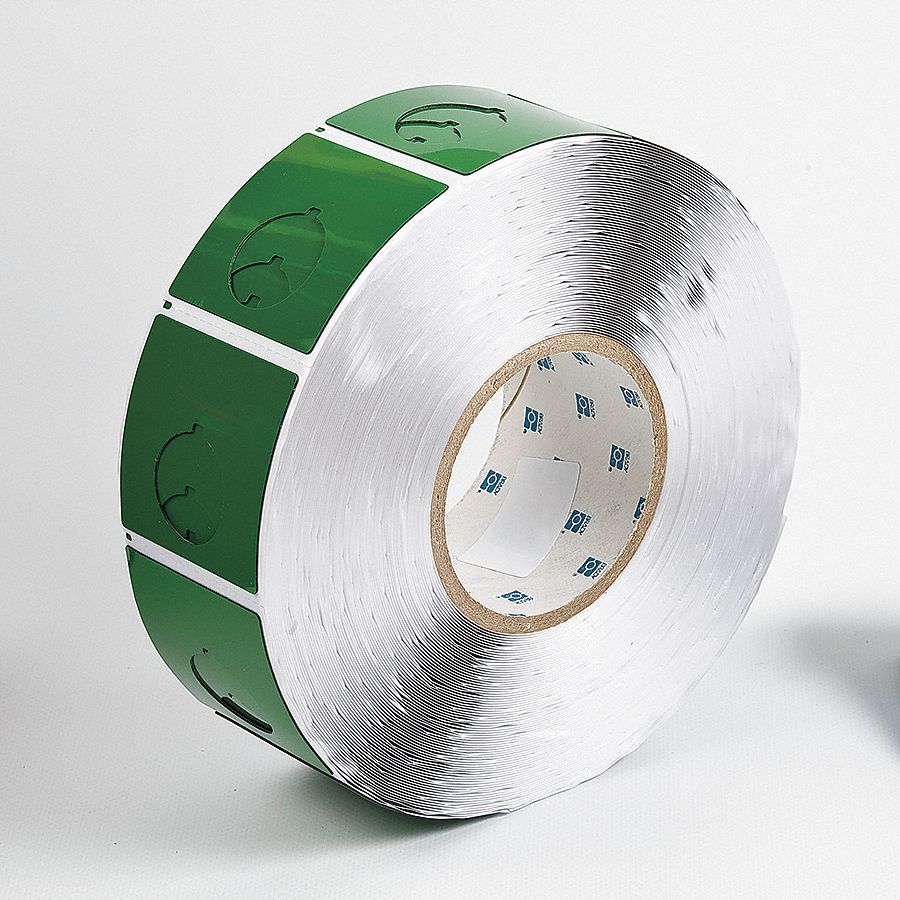 Push Button Label, Green, Polyester