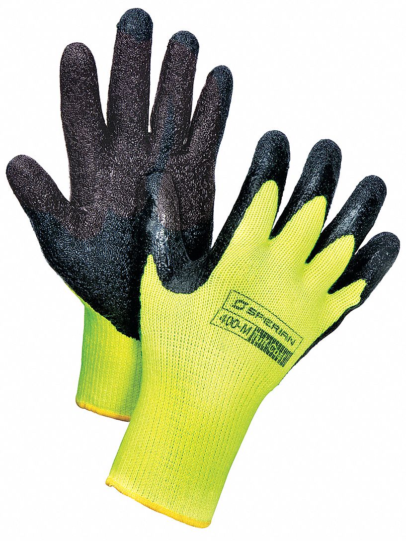 Coated Gloves, XL, Black/Yellow, PR