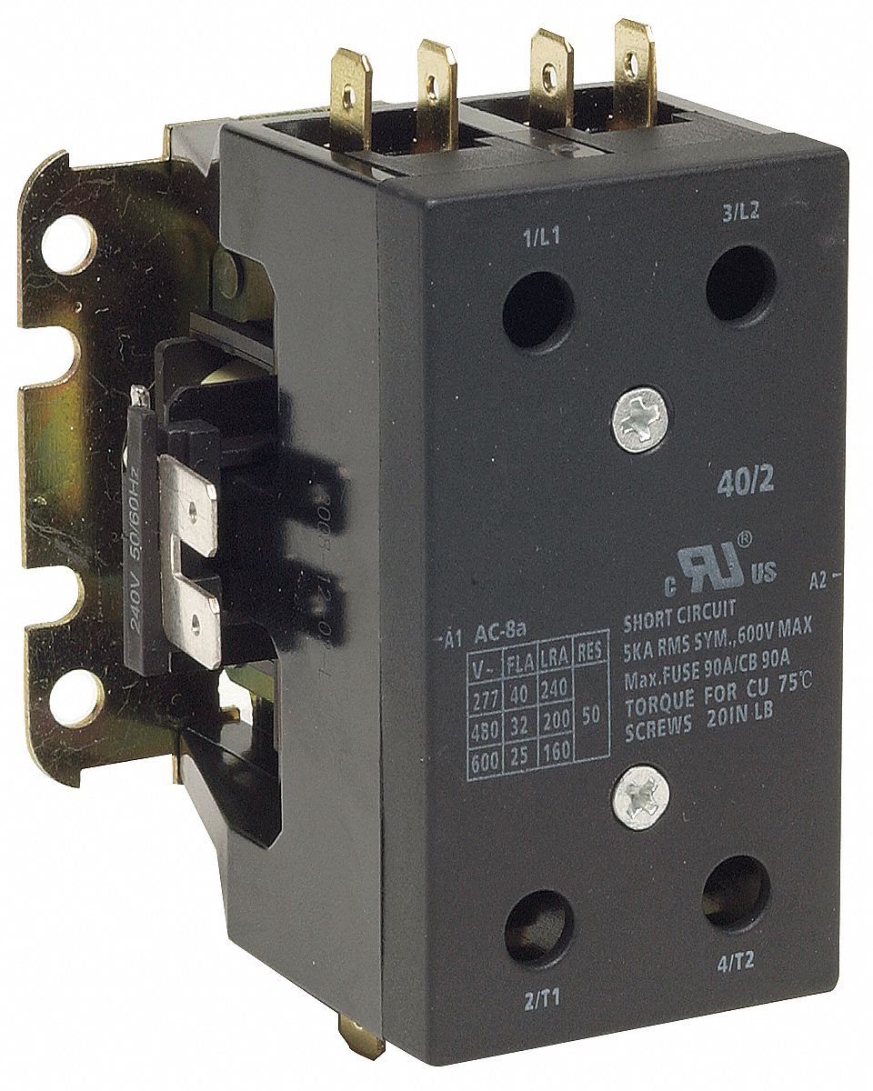 DP Contactor, 120VAC, 25A, Open, 2P