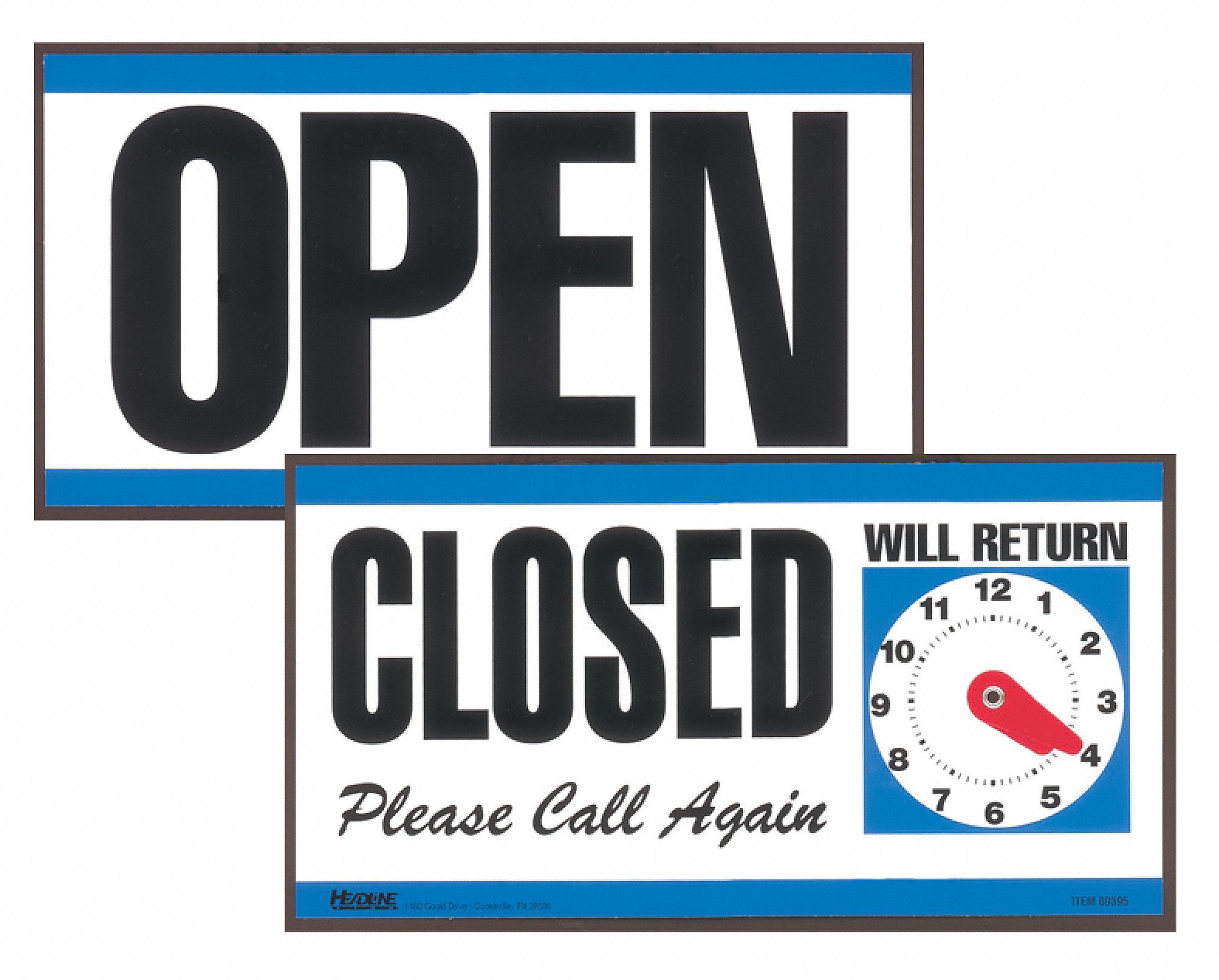 Notice Sign, 6 x 12In, BL and R/WHT, Vinyl