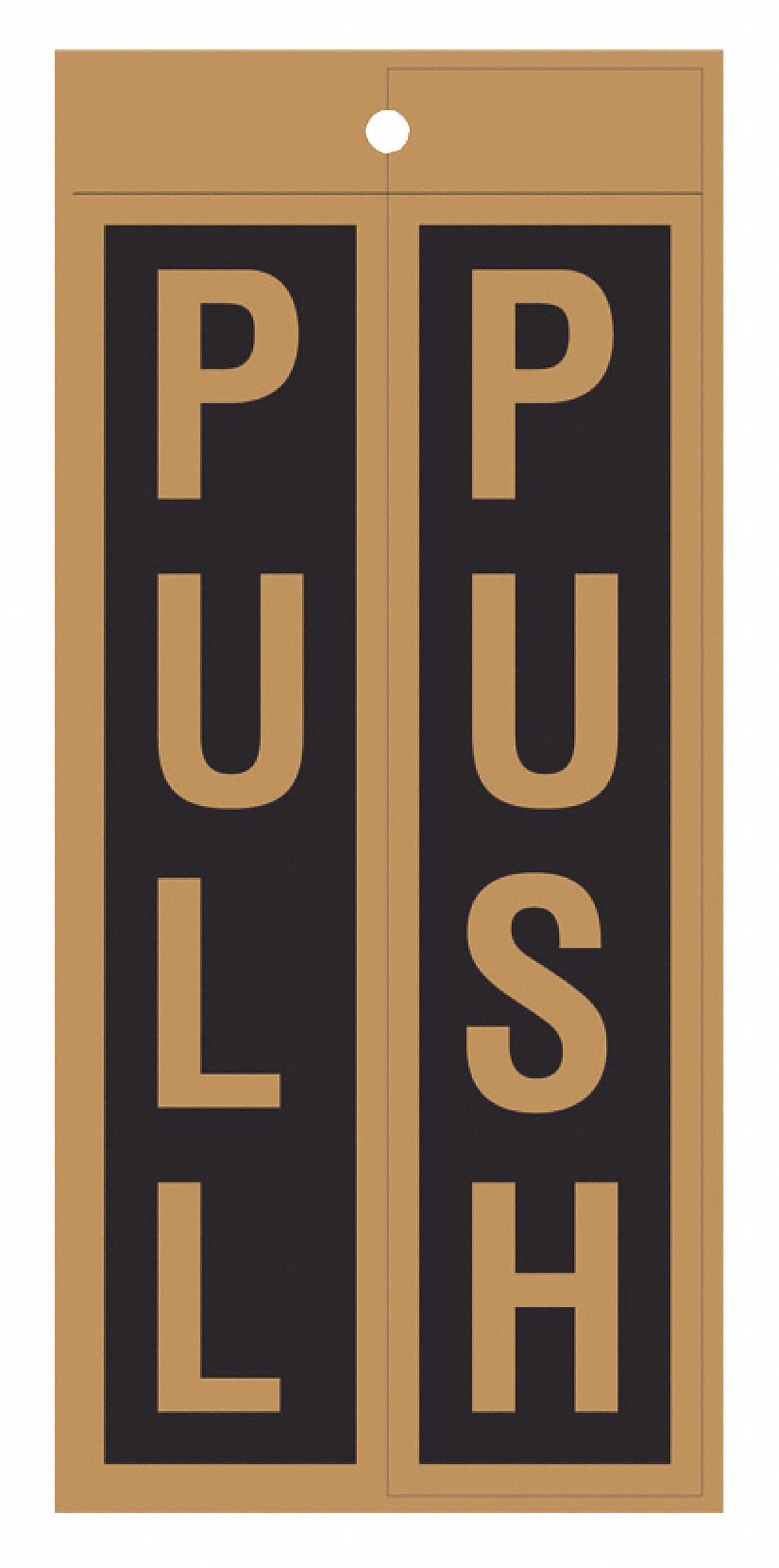 Notice Sign, 8-1/2 x 4In, GLD/BK, Vinyl, PP