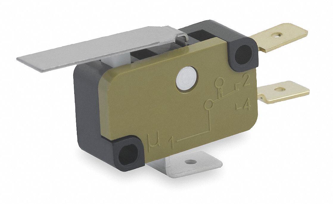 Mini Snap Swch, 15A, SPDT, Long Hinge Lever
