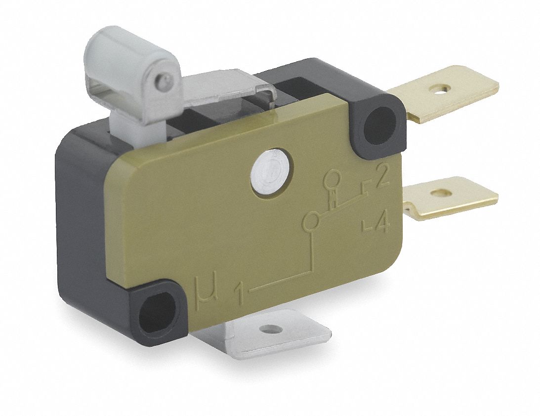 Mini Swch, 15A, SPDT, Shrt Roller Lever