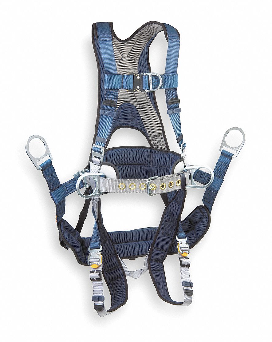 Full Body Harness, L, 420 Lb., Blue/Gray