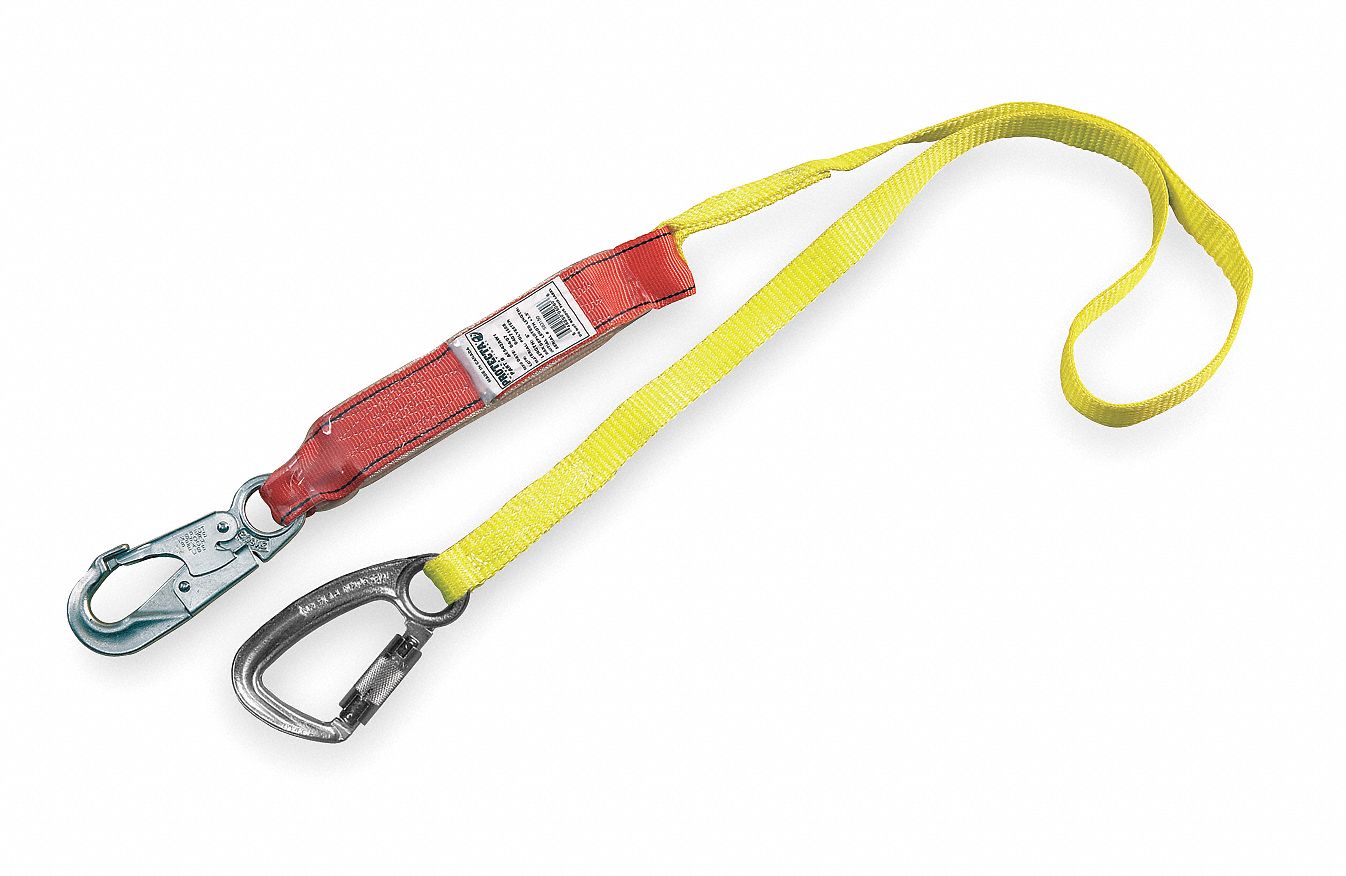 Lanyard, 1 Leg, Nylon, Yellow