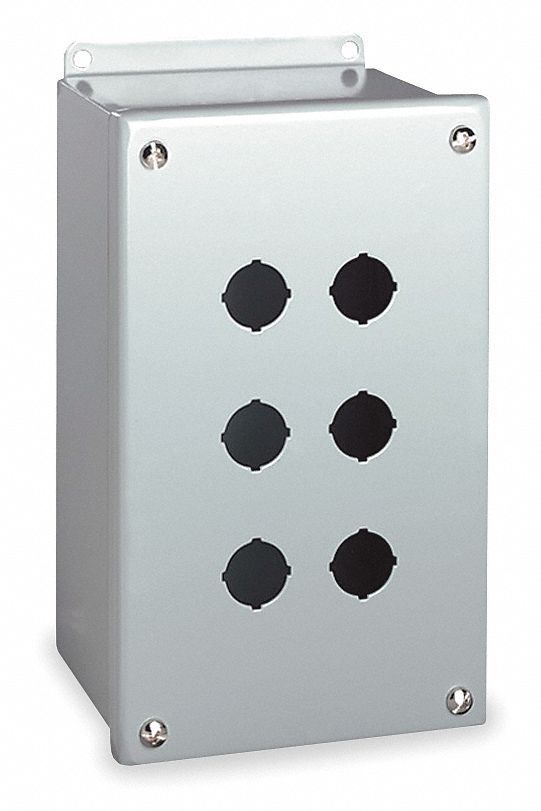 Enclosure, Pushbutton, Miniature, 6 Holes
