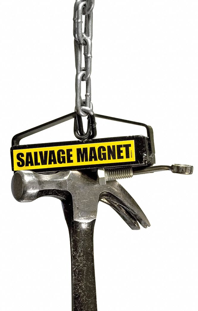 Salvage Magnet, 35 Lb Cap, 3.5 In Dia