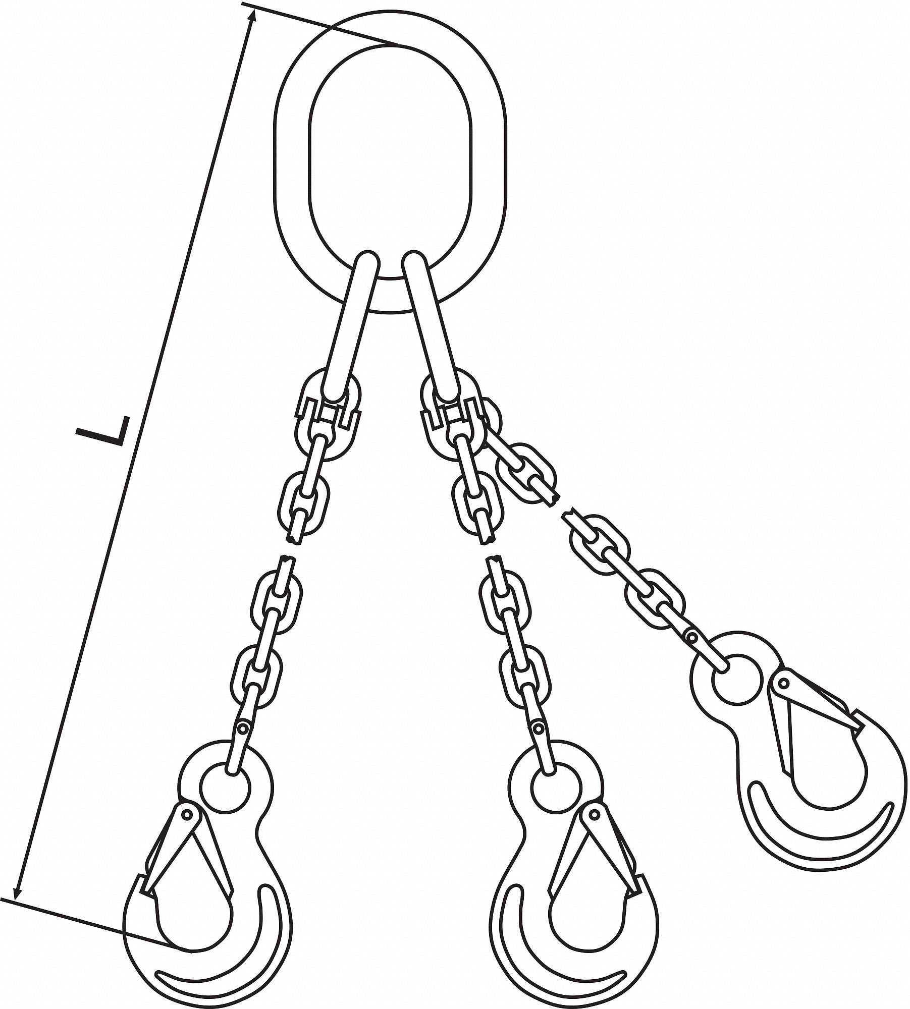 Chain Sling, G50, TOS, Stnless Stl, 10 ft L