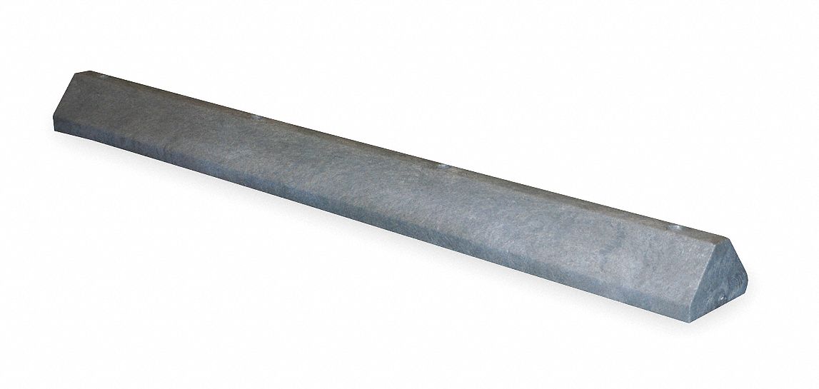 Parking Curb, Plastic, L48 In, Gray