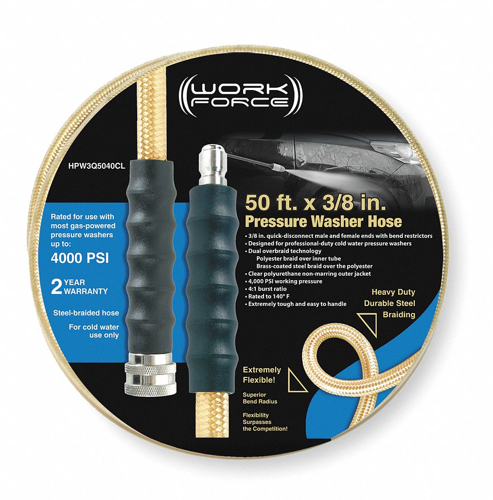 Hose Assy, 3/8 Quick Connect, 50Ft, Clear