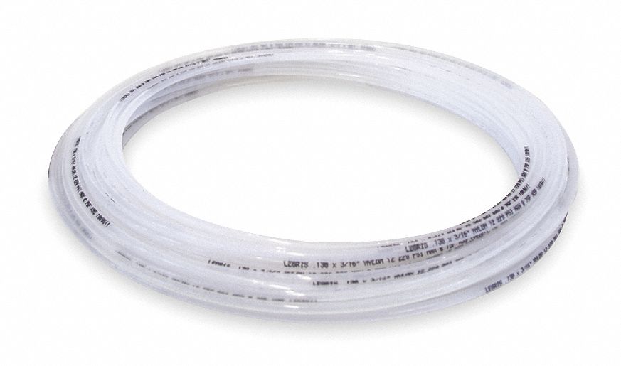 Tubing, 1/4 In OD, Nylon, Clear, 100 Ft