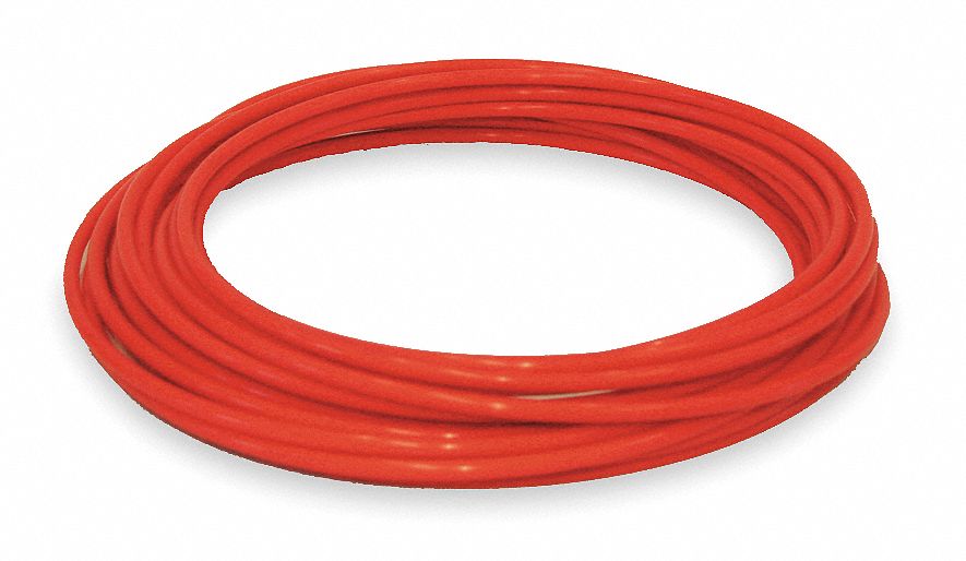 Tubing, 1/4 In OD, Nylon, Red, 100 Ft