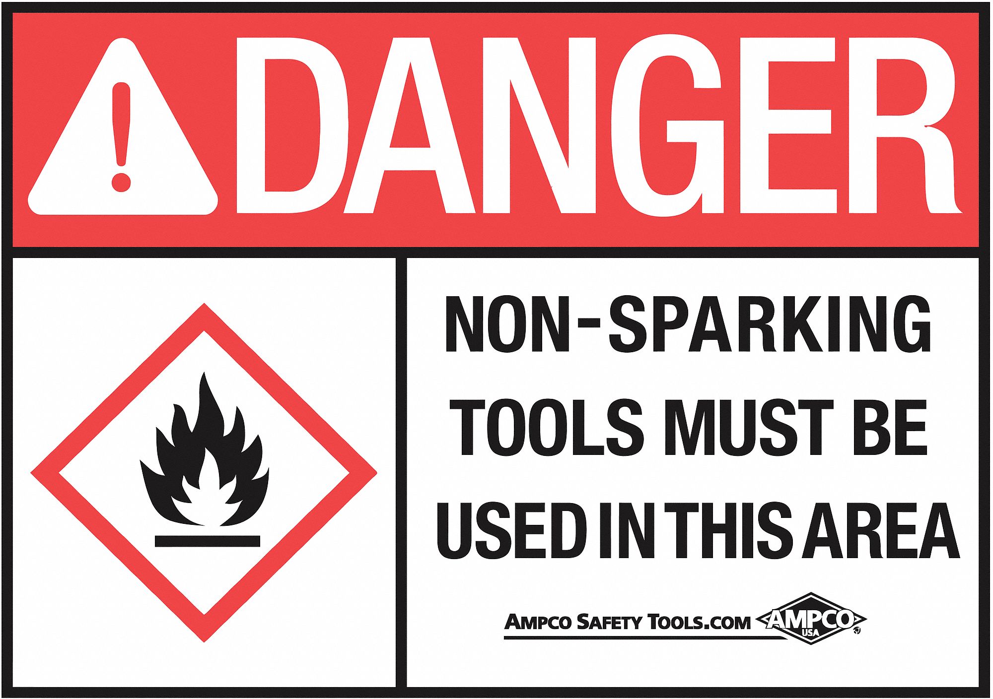 Danger Sign, 10 x 14In, BK and R/WHT, ENG