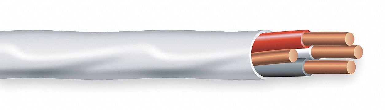 Cable, 100 Ft, 14/3 Gauge/Conductor, White
