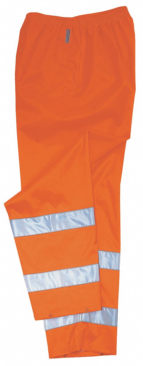 Hi-Vis Breathable Rain Pants, Orange, XL