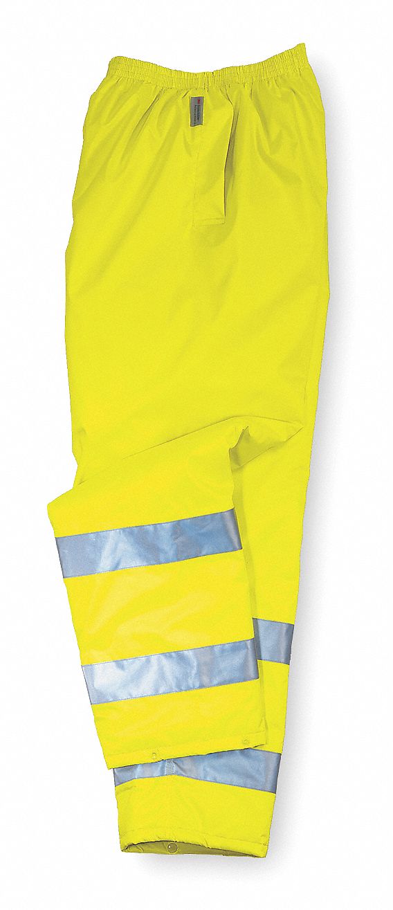 Hi-Vis Breathable Rain Pants, Ylw/Green, M