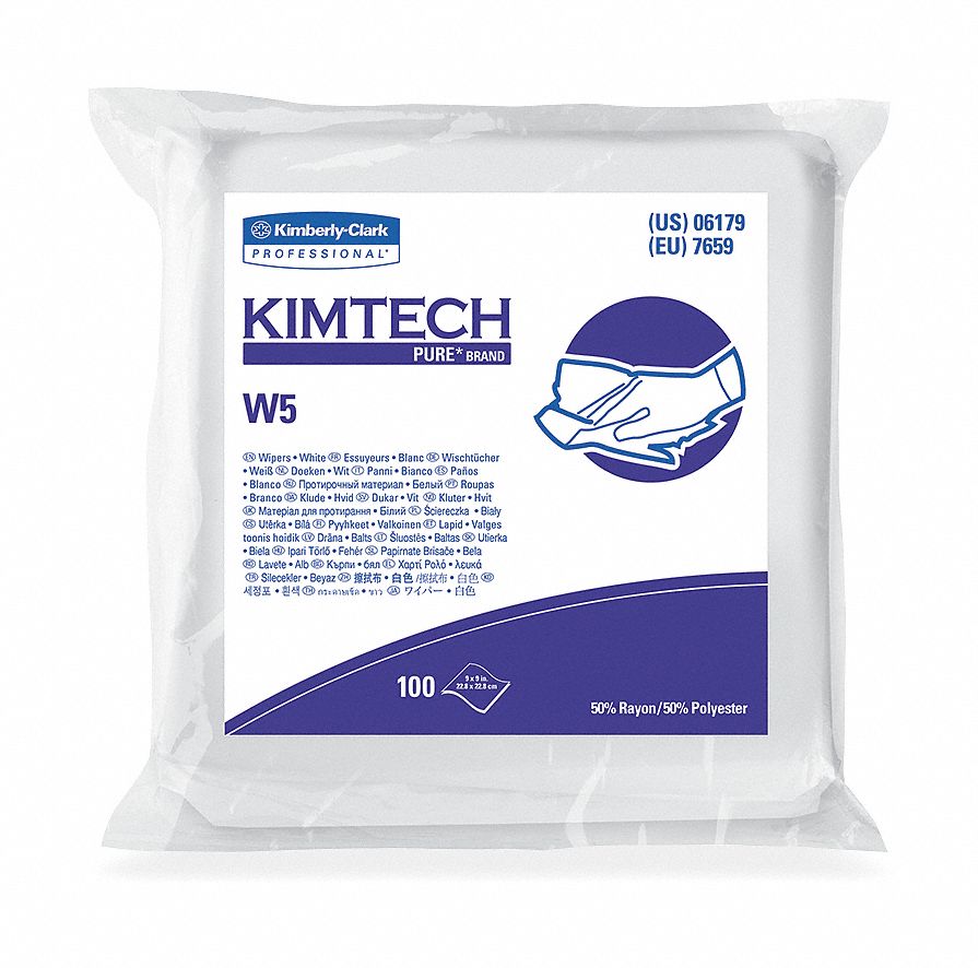 Clean Room Wipes, White, PK 500