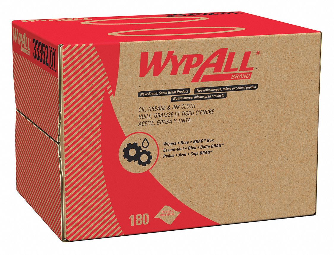 Dspsbl Wipes, 12-1/10In x 16-4/5In, PK 180