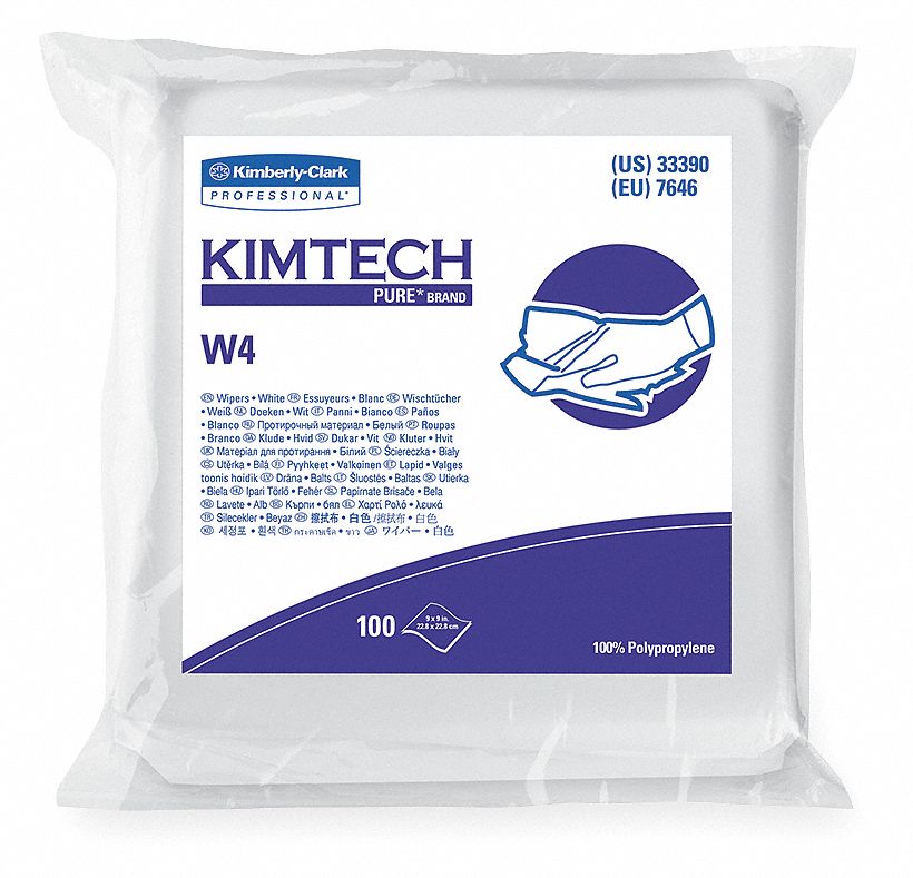Clean Room Wipes, White, PK 500