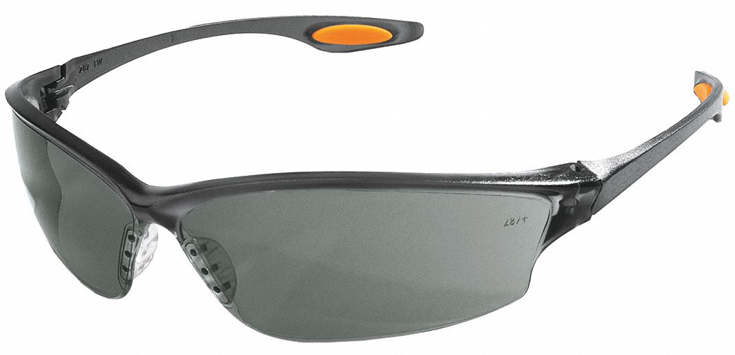 Safety Glasses, Gray, Scratch-Resistant
