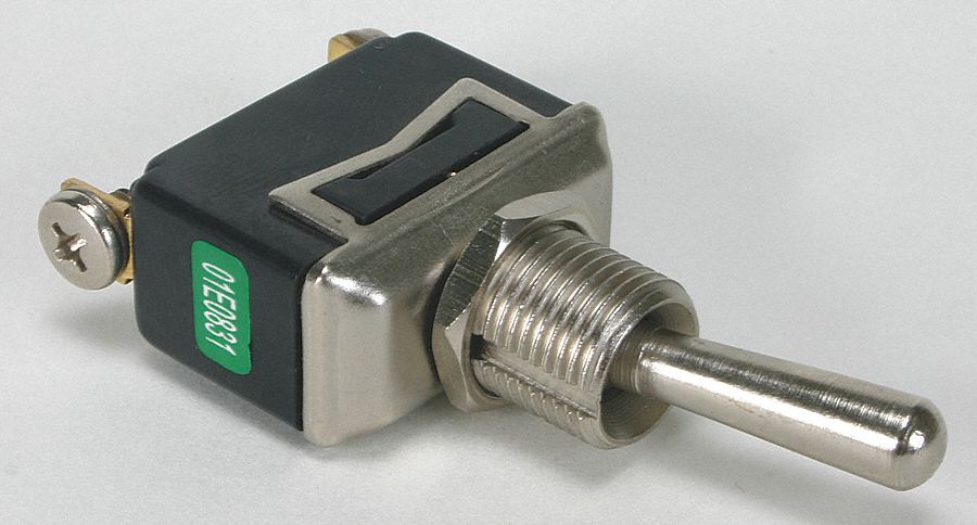 Toggle Switch, SPST, 2 Conn., Momentary Off