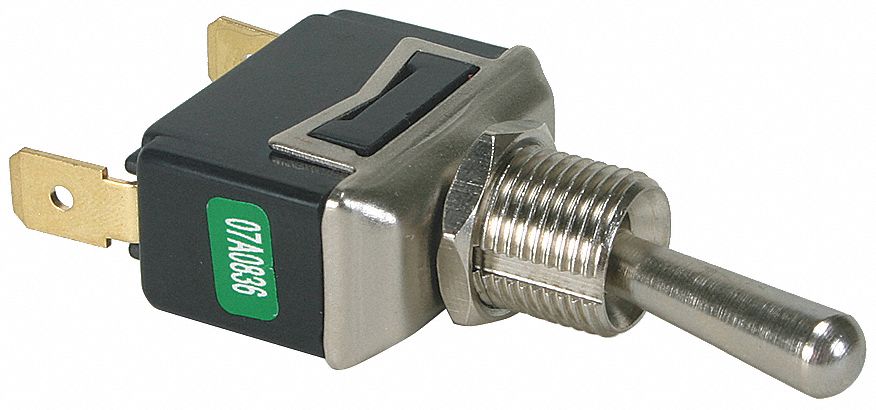 Toggle Switch, SPST, 2 Conn., On/Off