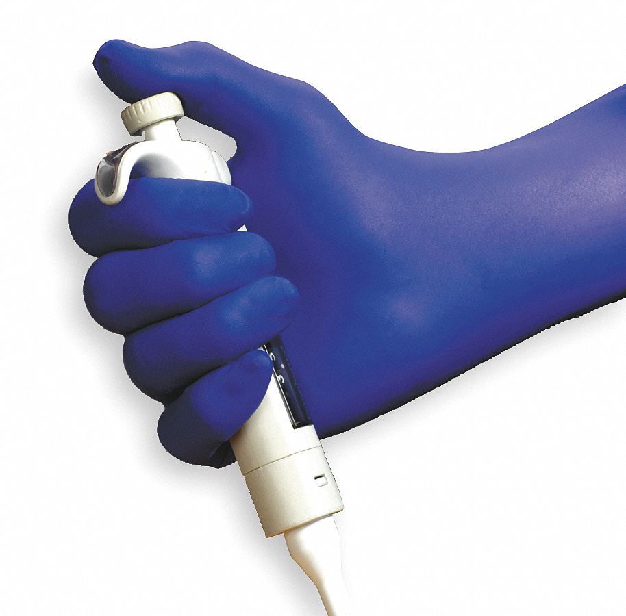 Disposable Gloves, Nitrile, M, Blue, PK100