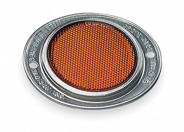 Reflector, Armored, Yellow, Dia 4 11/16 In