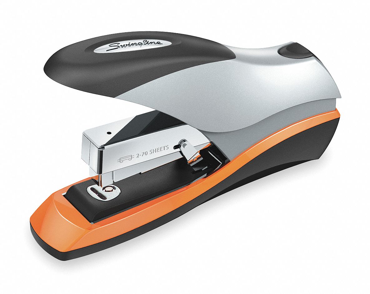 Flat Clinch Stapler, 70 Sheet, Blk/Silver