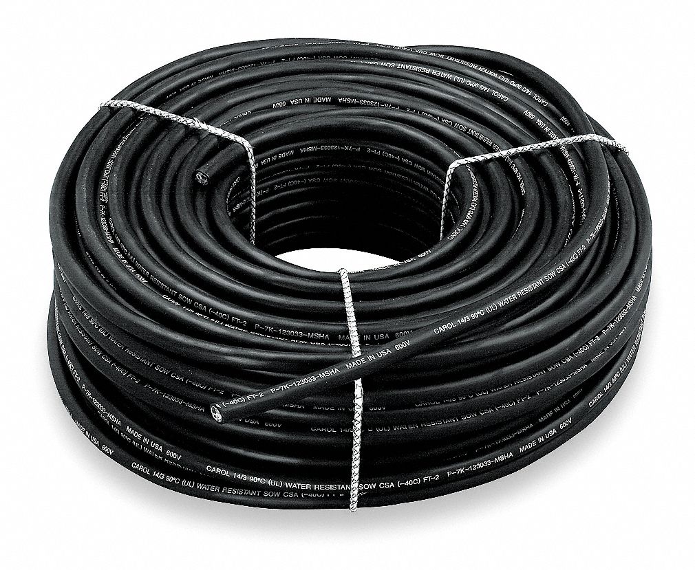 Cord, Portable, 250ft 12/4 SOOW, Black