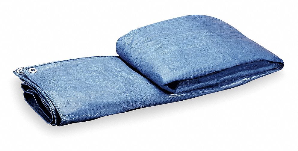 Tarp, Polyethylene, Blue/Green, 12x16Ft