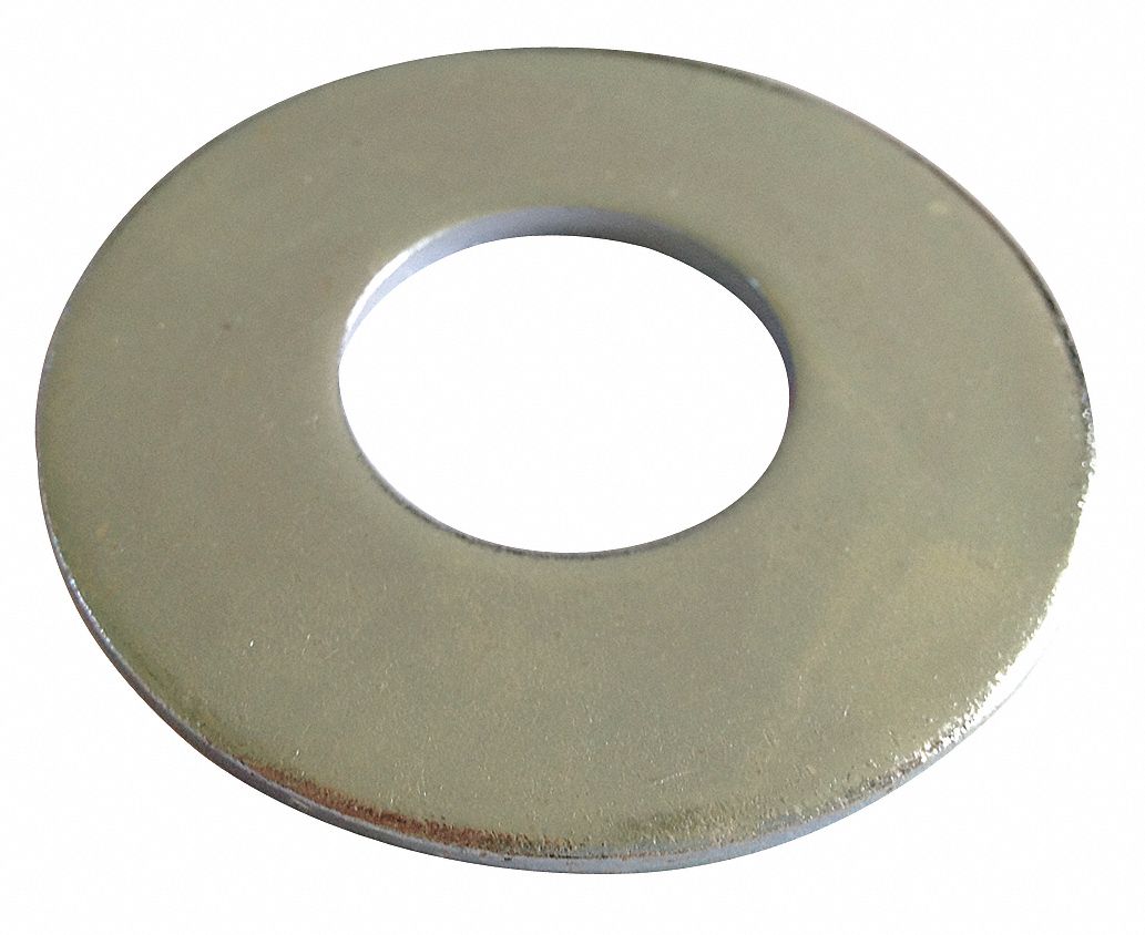 Flat Washer, USS, Zinc, Fits 1/4 In, Pk 100
