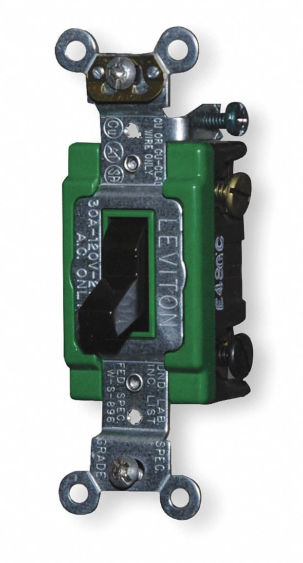 Wall Switch, 3-Way, 30 A, Brown, Industrial